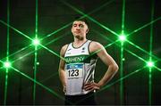 14 February 2024; (EDITORS NOTE: A special effects camera filter was used for this image.) Irish indoor 200m record holder Mark Smyth pictured at Sport Ireland Campus in Dublin, in advance of the 123.ie National Indoor Championships which take place at the Sport Ireland National Indoor Arena on February 17th and 18th 2024. Event information and spectator tickets available at www.AthleticsIreland.ie. Photo by Sam Barnes/Sportsfile