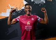 12 February 2024; Justin Eguaibor poses for a portrait during a Cobh Ramblers FC squad portraits session at St Coleman's Park in Cobh, Cork. Photo by Stephen McCarthy/Sportsfile