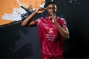 12 February 2024; Justin Eguaibor poses for a portrait during a Cobh Ramblers FC squad portraits session at St Coleman's Park in Cobh, Cork. Photo by Stephen McCarthy/Sportsfile