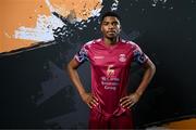 12 February 2024; David Eguaibor poses for a portrait during a Cobh Ramblers FC squad portraits session at St Coleman's Park in Cobh, Cork. Photo by Stephen McCarthy/Sportsfile