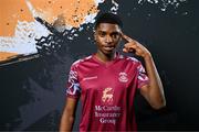12 February 2024; David Eguaibor poses for a portrait during a Cobh Ramblers FC squad portraits session at St Coleman's Park in Cobh, Cork. Photo by Stephen McCarthy/Sportsfile