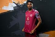 12 February 2024; David Eguaibor poses for a portrait during a Cobh Ramblers FC squad portraits session at St Coleman's Park in Cobh, Cork. Photo by Stephen McCarthy/Sportsfile