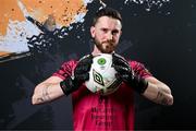 12 February 2024; Goalkeeper Cathal O’Hanlon poses for a portrait during a Cobh Ramblers FC squad portraits session at St Coleman's Park in Cobh, Cork. Photo by Stephen McCarthy/Sportsfile