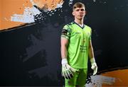 12 February 2024; Goalkeeper Darragh Burke poses for a portrait during a Cobh Ramblers FC squad portraits session at St Coleman's Park in Cobh, Cork. Photo by Stephen McCarthy/Sportsfile