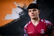 12 February 2024; Luka Le Bervet poses for a portrait during a Cobh Ramblers FC squad portraits session at St Coleman's Park in Cobh, Cork. Photo by Stephen McCarthy/Sportsfile