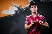 12 February 2024; James O’Leary poses for a portrait during a Cobh Ramblers FC squad portraits session at St Coleman's Park in Cobh, Cork. Photo by Stephen McCarthy/Sportsfile