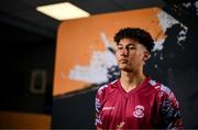 12 February 2024; Nolan Evers poses for a portrait during a Cobh Ramblers FC squad portraits session at St Coleman's Park in Cobh, Cork. Photo by Stephen McCarthy/Sportsfile