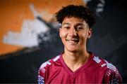 12 February 2024; Nolan Evers poses for a portrait during a Cobh Ramblers FC squad portraits session at St Coleman's Park in Cobh, Cork. Photo by Stephen McCarthy/Sportsfile