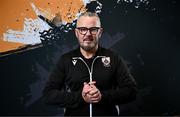 13 February 2024; Manager Stephen Henderson poses for a portrait during a Longford Town FC squad portraits session at John Hyland Park in Baldonnell, Dublin. Photo by Harry Murphy/Sportsfile