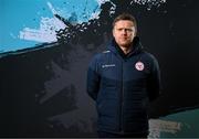 13 February 2024; Manager Damien Duff poses for a portrait during a Shelbourne FC squad portraits session at AUL Complex in Clonsaugh, Dublin. Photo by Stephen McCarthy/Sportsfile