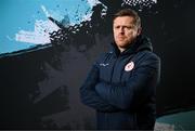 13 February 2024; Manager Damien Duff poses for a portrait during a Shelbourne FC squad portraits session at AUL Complex in Clonsaugh, Dublin. Photo by Stephen McCarthy/Sportsfile