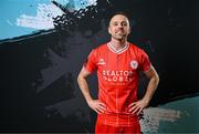 13 February 2024; Keith Ward poses for a portrait during a Shelbourne FC squad portraits session at AUL Complex in Clonsaugh, Dublin. Photo by Stephen McCarthy/Sportsfile