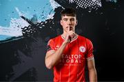 13 February 2024; Lewis Temple poses for a portrait during a Shelbourne FC squad portraits session at AUL Complex in Clonsaugh, Dublin. Photo by Stephen McCarthy/Sportsfile