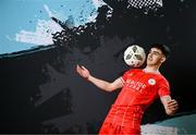 13 February 2024; Jad Hakiki poses for a portrait during a Shelbourne FC squad portraits session at AUL Complex in Clonsaugh, Dublin. Photo by Stephen McCarthy/Sportsfile