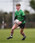 14 February 2024; Zak Hernan of South East during the BearingPoint Shane Horgan Cup Round 4 match between Midlands and South East at Ashbourne RFC in Meath. Photo by Ben McShane/Sportsfile