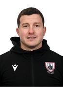 13 February 2024; Goalkeeping coach Gabriel Sava poses for a portrait during a Longford Town FC squad portraits session at John Hyland Park in Baldonnell, Dublin. Photo by Stephen McCarthy/Sportsfile