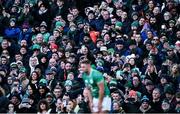 11 February 2024; Spectators look on as Jack Crowley of Ireland prepares to take a conversion during the Guinness Six Nations Rugby Championship match between Ireland and Italy at the Aviva Stadium in Dublin. Photo by Piaras Ó Mídheach/Sportsfile