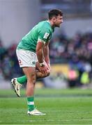 11 February 2024; Hugo Keenan of Ireland holds his knee before being substituted during the Guinness Six Nations Rugby Championship match between Ireland and Italy at the Aviva Stadium in Dublin. Photo by Piaras Ó Mídheach/Sportsfile