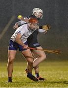 14 February 2024; Ronan Power of MICL in action against Jamie Harkin of SETU Waterford during the Electric Ireland Higher Education GAA Fitzgibbon Cup semi-final match between Mary Immaculate College Limerick and SETU Waterford at Mallow GAA Complex in Cork. Photo by Piaras Ó Mídheach/Sportsfile