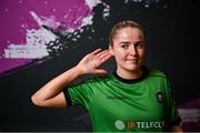 14 February 2024; Erin McLaughlin poses for a portrait during a Peamount United FC squad portraits at PRL Park in Greenogue, Dublin. Photo by David Fitzgerald/Sportsfile