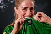 14 February 2024; Shannon Thomas poses for a portrait during a Peamount United FC squad portraits at PRL Park in Greenogue, Dublin. Photo by David Fitzgerald/Sportsfile