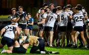 14 February 2024; Ulster University players celebrate at the final whistle of the Electric Ireland Higher Education GAA Sigerson Cup final match between UCD and Ulster University at Austin Stack Park in Tralee, Kerry. Photo by Brendan Moran/Sportsfile