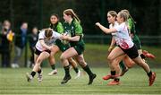15 February 2024; Siofra Hession of Connacht in action against Amy McConkey of Ulster, left. during the U18 Girls Interprovincial semi-final match between Ulster and Connacht at Terenure College RFC in Dublin. Photo by Seb Daly/Sportsfile