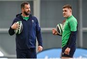 15 February 2024; Head coach Andy Farrell with Garry Ringrose during an Ireland Rugby squad training session at the IRFU High Performance Centre at the Sport Ireland Campus in Dublin. Photo by David Fitzgerald/Sportsfile