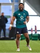 15 February 2024; Bundee Aki during an Ireland Rugby squad training session at the IRFU High Performance Centre at the Sport Ireland Campus in Dublin. Photo by David Fitzgerald/Sportsfile