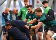 15 February 2024; Josh van der Flier, right, and Robbie Henshaw during an Ireland Rugby squad training session at the IRFU High Performance Centre at the Sport Ireland Campus in Dublin. Photo by David Fitzgerald/Sportsfile