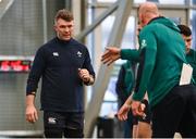 15 February 2024; Peter O’Mahony and forwards coach Paul O'Connell during an Ireland Rugby squad training session at the IRFU High Performance Centre at the Sport Ireland Campus in Dublin. Photo by David Fitzgerald/Sportsfile