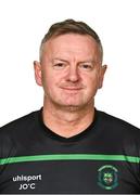 14 February 2024; Manager James O'Callaghan poses for a portrait during a Peamount United FC squad portraits at PRL Park in Greenogue, Dublin. Photo by Tyler Miller/Sportsfile