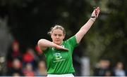 15 February 2024; Referee Katie Byrne during the U18 Girls Interprovincial semi-final match between Leinster and Munster at Terenure College RFC in Dublin. Photo by Seb Daly/Sportsfile
