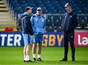 12 January 2024; Backs coach Andrew Goodman, senior coach Jacques Nienaber and head coach Leo Cullen during a Leinster Rugby captain's run at the RDS Arena in Dublin. Photo by Harry Murphy/Sportsfile