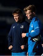 12 January 2024; Fintan Gunne and Ben Murphy during a Leinster Rugby captain's run at the RDS Arena in Dublin. Photo by Harry Murphy/Sportsfile