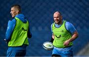 12 January 2024; Rhys Ruddock, right, and Sam Prendergast during a Leinster Rugby captain's run at the RDS Arena in Dublin. Photo by Harry Murphy/Sportsfile