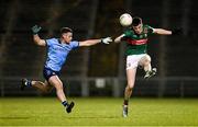 3 February 2024; Bob Tuohy of Mayo in action against Ross McGarry of Dublin during the Allianz Football League Division 1 match between Mayo and Dublin at Hastings Insurance MacHale Park in Castlebar, Mayo. Photo by Stephen McCarthy/Sportsfile