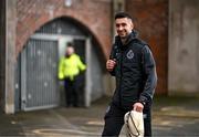 16 February 2024; Neil Farrugia of Shamrock Rovers arrives for the SSE Airtricity Men's Premier Division match between Shamrock Rovers and Dundalk at Tallaght Stadium in Dublin. Photo by Stephen McCarthy/Sportsfile