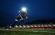 16 February 2024; Colm Whelan of Derry City warms-up before the SSE Airtricity Men's Premier Division match between Derry City and Drogheda United at The Ryan McBride Brandywell Stadium in Derry. Photo by Ramsey Cardy/Sportsfile