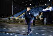 16 February 2024; Shelbourne manager Damien Duff walks the pitch before the SSE Airtricity Men's Premier Division match between Waterford and Shelbourne at the Regional Sports Centre in Waterford. Photo by Harry Murphy/Sportsfile
