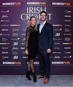 16 February 2024; Ireland International George Dockrell and his partner Shona Wright at the 12th Business Plus Irish Cricket Awards 2024 at Clontarf Castle Hotel in Dublin. Photo by Matt Browne/Sportsfile