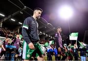 16 February 2024; Neil Farrugia of Shamrock Rovers walks out before the SSE Airtricity Men's Premier Division match between Shamrock Rovers and Dundalk at Tallaght Stadium in Dublin. Photo by Ben McShane/Sportsfile