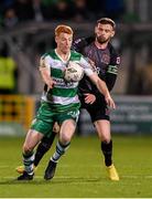 16 February 2024; Rory Gaffney of Shamrock Rovers in action against Andy Boyle of Dundalk during the SSE Airtricity Men's Premier Division match between Shamrock Rovers and Dundalk at Tallaght Stadium in Dublin. Photo by Stephen McCarthy/Sportsfile