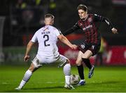 16 February 2024; Paddy Kirk of Bohemians in action against John Ross Wilson of Sligo Rovers during the SSE Airtricity Men's Premier Division match between Bohemians and Sligo Rovers at Dalymount Park in Dublin. Photo by David Fitzgerald/Sportsfile