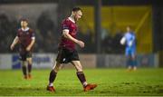 16 February 2024; Stephen Walsh of Galway United leaves the pitch after being shown a red card during the SSE Airtricity Men's Premier Division match between Galway United and St Patrick's Athletic at Eamonn Deacy Park in Galway. Photo by Seb Daly/Sportsfile