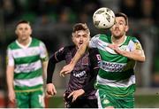 16 February 2024; Aaron Greene of Shamrock Rovers in action against Scott High of Dundalk during the SSE Airtricity Men's Premier Division match between Shamrock Rovers and Dundalk at Tallaght Stadium in Dublin. Photo by Stephen McCarthy/Sportsfile