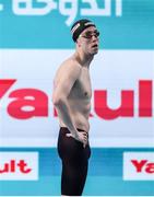 17 February 2024; Daniel Wiffen of Ireland before competing in the Men's 1500m freestyle heats during day seven of the World Aquatics Championships 2024 at the Aspire Dome in Doha, Qatar. Photo by Ian MacNicol/Sportsfile