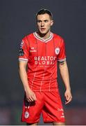 16 February 2024; Liam Burt of Shelbourne during the SSE Airtricity Men's Premier Division match between Waterford and Shelbourne at the Regional Sports Centre in Waterford. Photo by Harry Murphy/Sportsfile