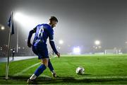 16 February 2024; Barry Baggley of Waterford takes a corner during the SSE Airtricity Men's Premier Division match between Waterford and Shelbourne at the Regional Sports Centre in Waterford. Photo by Harry Murphy/Sportsfile
