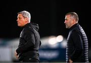 16 February 2024; Waterford manager Keith Long and assistant manager Alan Reynolds  during the SSE Airtricity Men's Premier Division match between Waterford and Shelbourne at the Regional Sports Centre in Waterford. Photo by Harry Murphy/Sportsfile